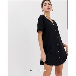 ASOS black swing dress w/ buttons